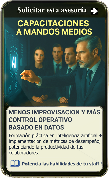 Servicio de capacitacion a mandos medios en la ciudad de la plata, en inteligencia artificial aplicada a procedimientos y gestion asada en metricas.
